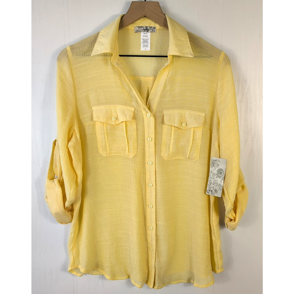 Ivy Ridge Top Size XL Blue Buttons And Front Pockets Collar